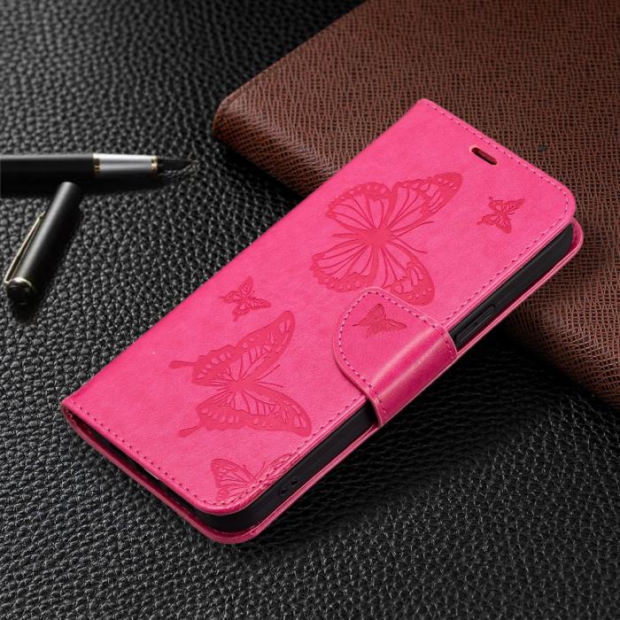 Bild 5,  Xiaomi Redmi Note 12 Pro 5G Fodral Med Fjäril Tryck Rosa - Teknikhallen.se