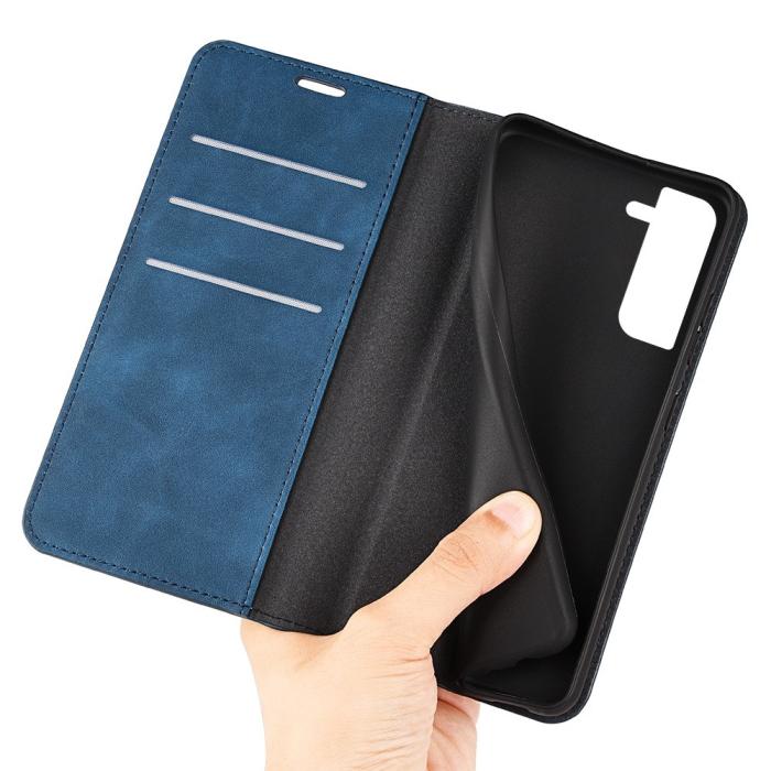 Bild 4,  Samsung Galaxy S23 Plus Flip Fodral Skin Touch Blå - Teknikhallen.se