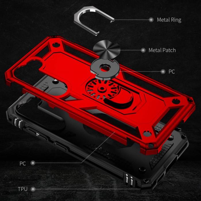 Bild 4,  Samsung Galaxy S23 Plus Skal Ring Shockproof Hybrid Röd - Teknikhallen.se
