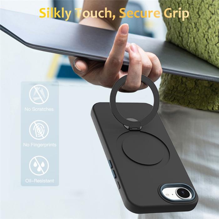 Bild 2,  iPhone 17e / 16e Skal MagSafe Kickstand Hybrid Svart - Teknikhallen.se