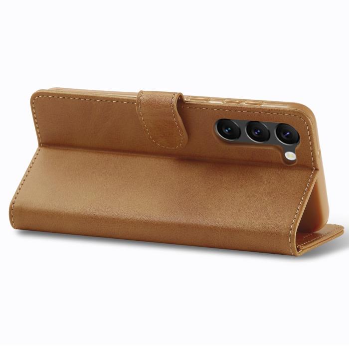 Bild 4, LC.IMEEKE LC.IMEEKE Samsung Galaxy S24 Plus Fodral Läder Brun - Teknikhallen.se