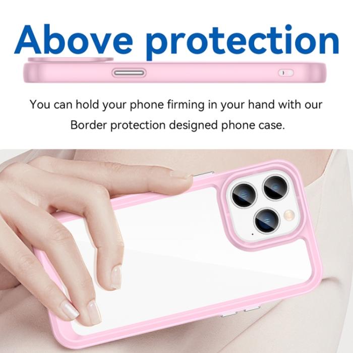 Bild 4,  iPhone 14 Pro Skal Akryl/TPU Hybrid Rosa - Teknikhallen.se