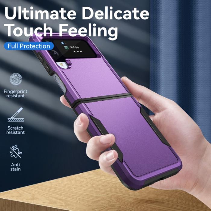 Bild 3,  Samsung Galaxy Z Flip 4 Skal Heavy Armor Hybrid Lila - Teknikhallen.se