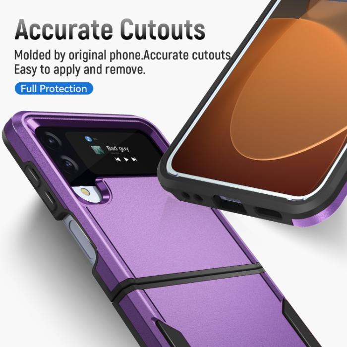 Bild 4,  Samsung Galaxy Z Flip 4 Skal Heavy Armor Hybrid Lila - Teknikhallen.se