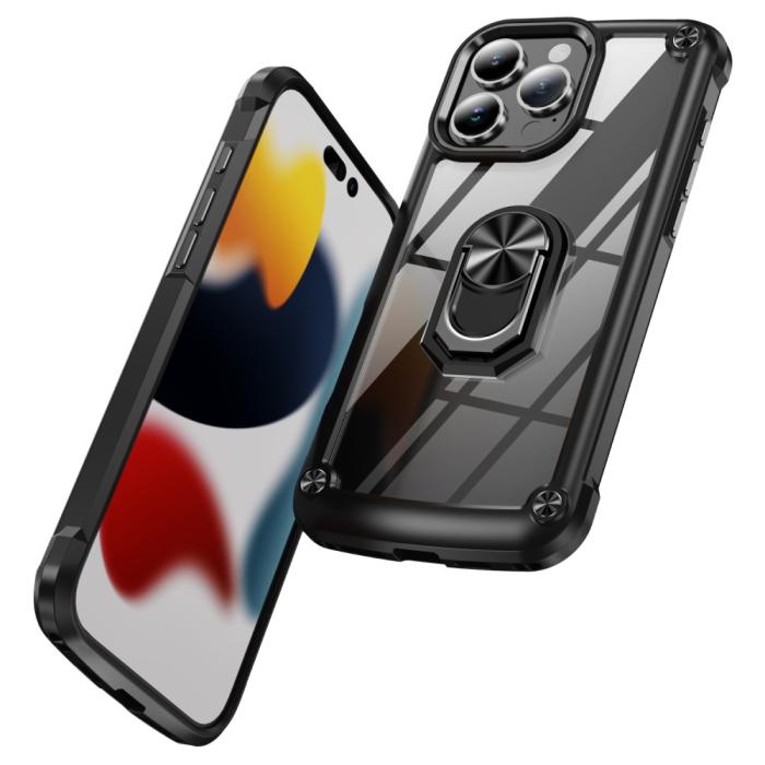Bild 2,  iPhone 16 Pro Max Skal Shockproof Ring Hybrid Svart - Teknikhallen.se