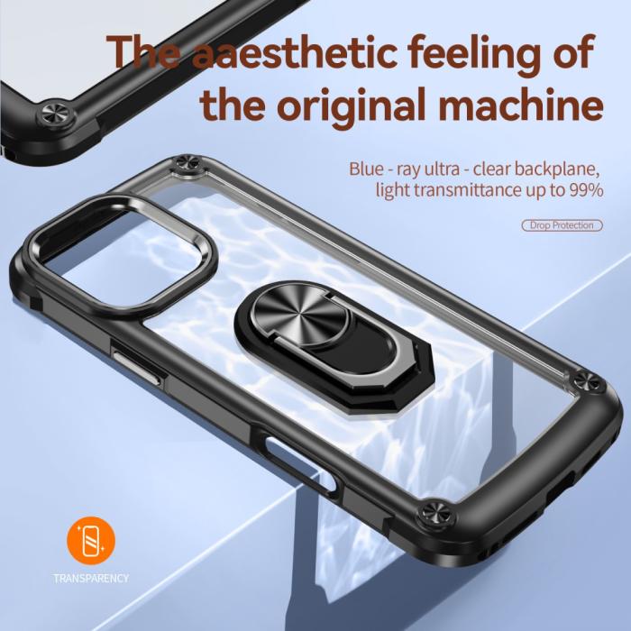 Bild 3,  iPhone 16 Pro Max Skal Shockproof Ring Hybrid Svart - Teknikhallen.se