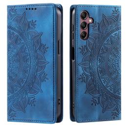  Samsung Galaxy A55 5G Fodral Mandala Flip Läder Blå - Teknikhallen.se