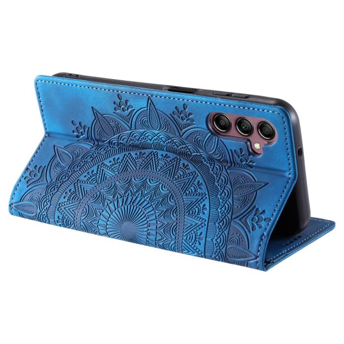 Bild 4,  Samsung Galaxy A55 5G Fodral Mandala Flip Läder Blå - Teknikhallen.se