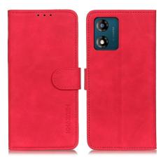 KHAZNEH KHAZENH Motorola Moto E13 Fodral Retro L&auml;der R&ouml;d - Teknikhallen.se