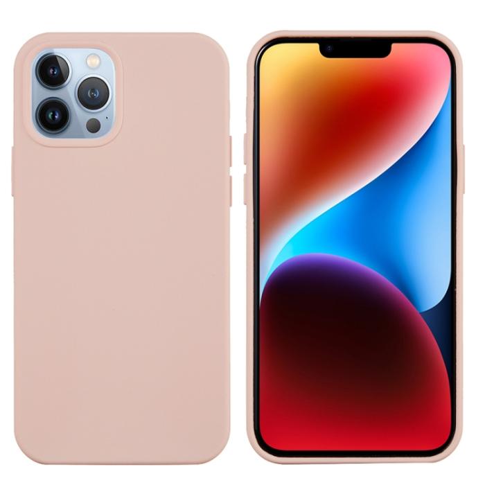 Bild 2,  iPhone 15 Pro Skal Silikon Sand Pink - Teknikhallen.se