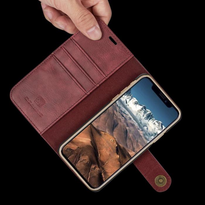 Bild 2, DG.MING iPhone X/Xs - DG.MING Plånboksfodral/Magnet Skal - Röd - Teknikhallen.se