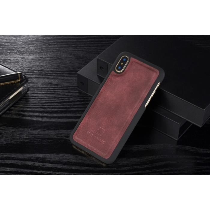 Bild 5, DG.MING iPhone X/Xs - DG.MING Plånboksfodral/Magnet Skal - Röd - Teknikhallen.se