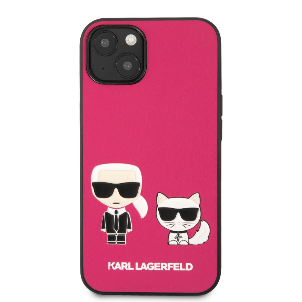 Karl Lagerfeld Karl Lagerfeld iPhone 13 Skal Karl & Choupette PU Läder Fuchsia - Teknikhallen.se