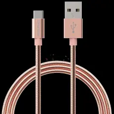 Smartline Smartline 1m 3A USB-C Laddningskabel Metallic Ros&eacute;guld - Teknikhallen.se