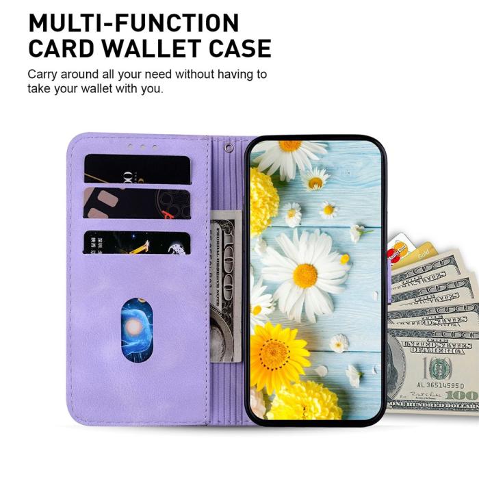 Bild 2,  Samsung Galaxy A27 5G Fodral Läder Blommor Lila - Teknikhallen.se