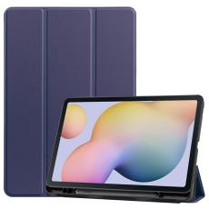  Samsung Galaxy Tab S7 / Tab S8 Fodral Tri-Fold Pennh&aring;llare Bl&aring; - Teknikhallen.se