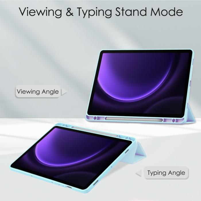 Bild 2,  Galaxy Tab S9 FE Fodral Hybrid Pennhållare Ljus Blå - Teknikhallen.se
