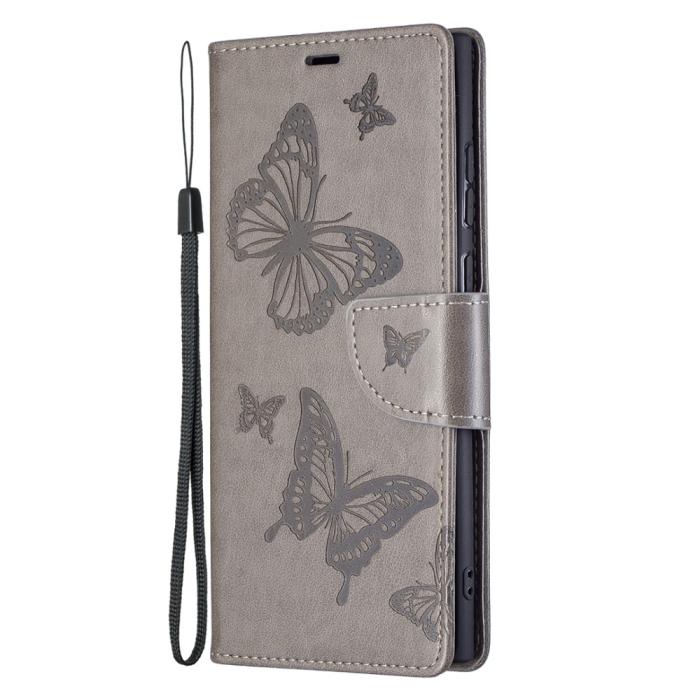 Bild 4,  Samsung Galaxy S22 Ultra Fodral Butterfly Grå - Teknikhallen.se