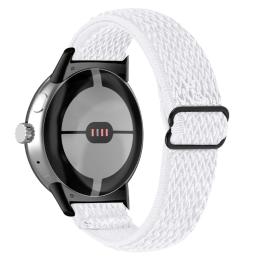  Google Pixel Watch / Watch 2 Justerbart Nylon Armband Vit - Teknikhallen.se