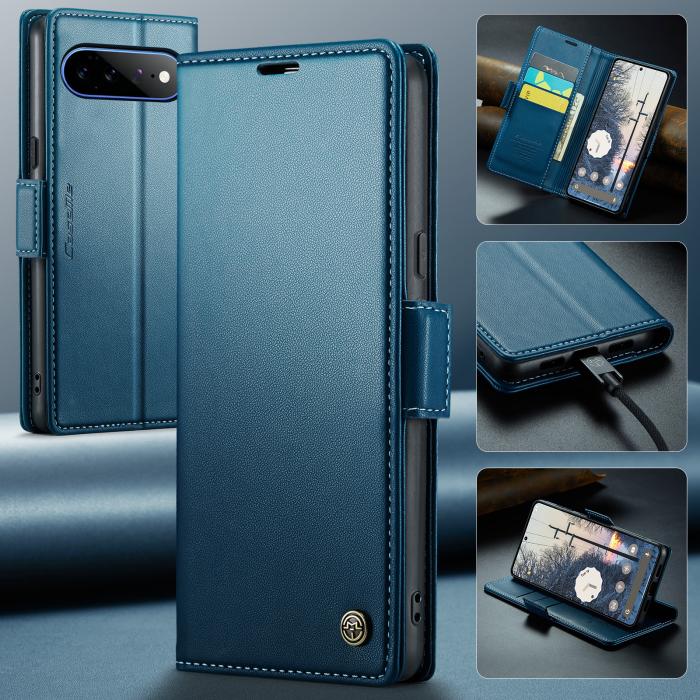 Bild 6, CASEME CASEME Google Pixel 11 Pro XL Fodral RFID Läder Blå - Teknikhallen.se