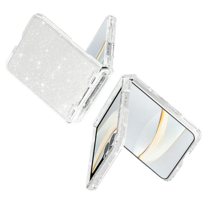 Bild 2,  Samsung Galaxy Z Flip 8 Skal Glitter TPU Vit - Teknikhallen.se