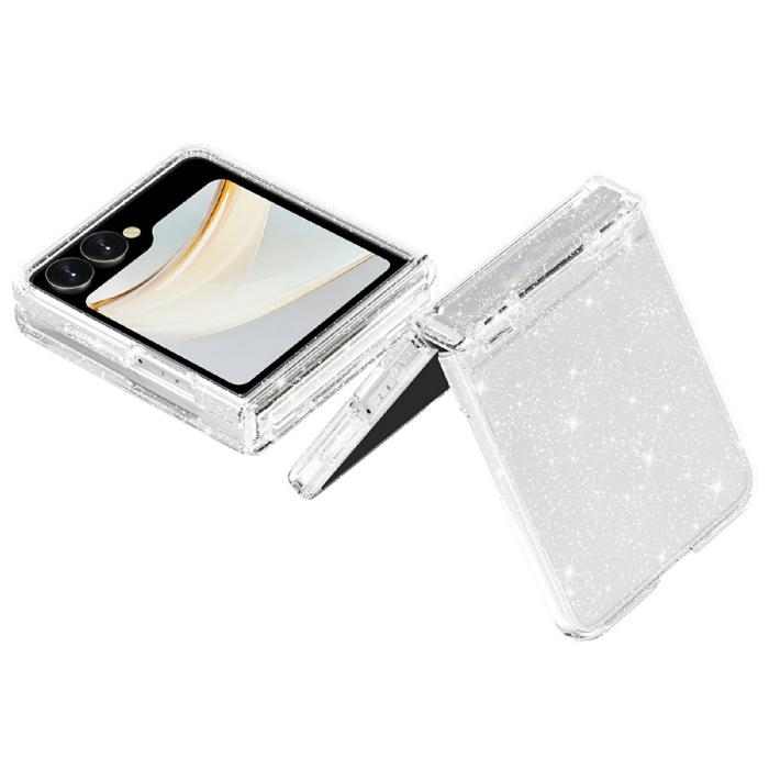 Bild 3,  Samsung Galaxy Z Flip 8 Skal Glitter TPU Vit - Teknikhallen.se