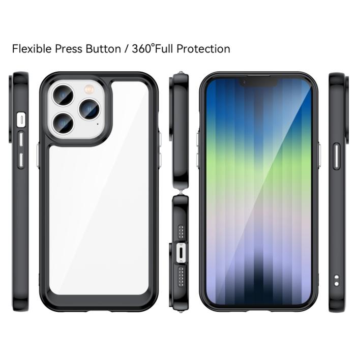 Bild 2,  iPhone 14 Pro Skal Akryl/TPU Hybrid Svart - Teknikhallen.se