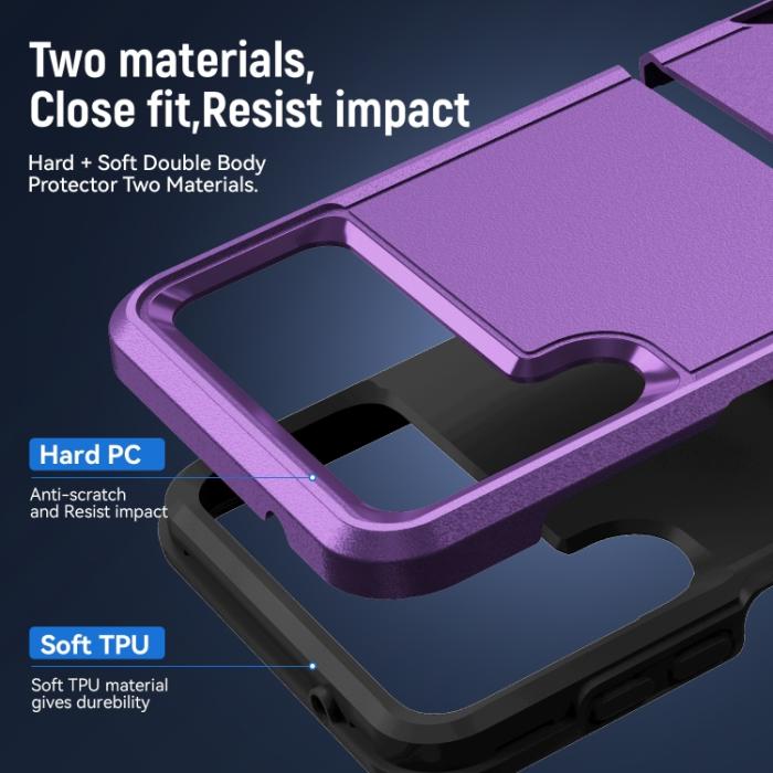 Bild 5,  Samsung Galaxy Z Flip 4 Skal Heavy Armor Hybrid Lila - Teknikhallen.se