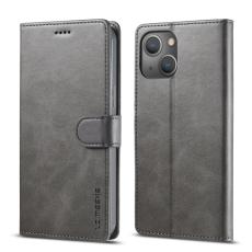LC.IMEEKE LC.IMEEKE iPhone 14 Fodral L&auml;der Gr&aring; - Teknikhallen.se