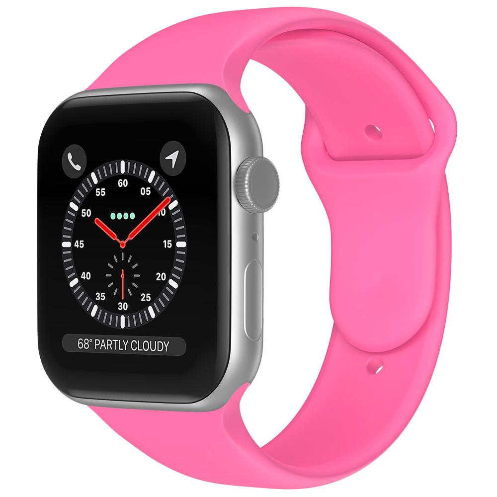 ColorPop Apple Watch 42/44/45/49 mm Silikon Armband (S/M) Hot Pink - Teknikhallen.se