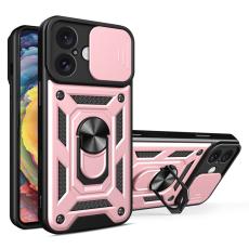  iPhone 16 Skal CamShield Ring Hybrid Ros&eacute;guld - Teknikhallen.se