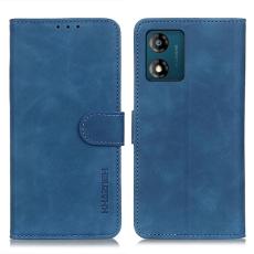 KHAZNEH KHAZENH Motorola Moto E13 Fodral Retro L&auml;der Bl&aring; - Teknikhallen.se