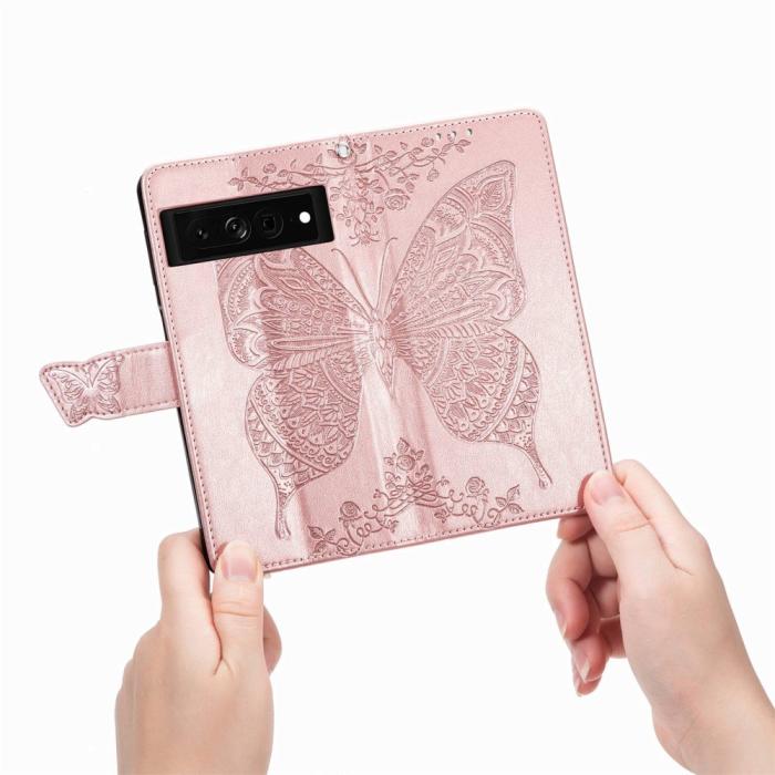 Bild 4,  Google Pixel 7 Fodral Fjäril Tryck Roséguld - Teknikhallen.se