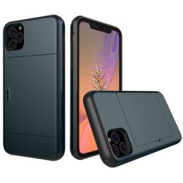  iPhone 11 - Hybrid Skal med kortfack - Mörk Blå - Teknikhallen.se