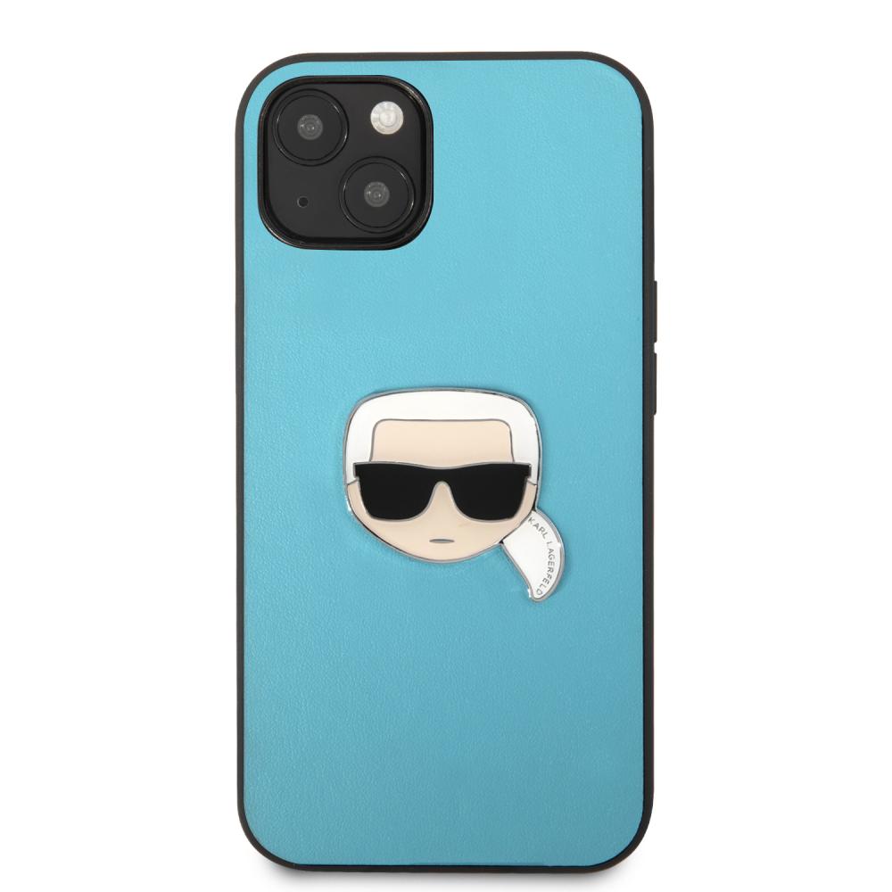 Karl Lagerfeld Karl Lagerfeld iPhone 13 Skal PU Läder Karl Head Blå - Teknikhallen.se