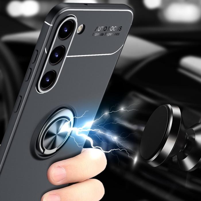 Bild 6,  Samsung Galaxy S23 Skal Ring Svart/Blå - Teknikhallen.se