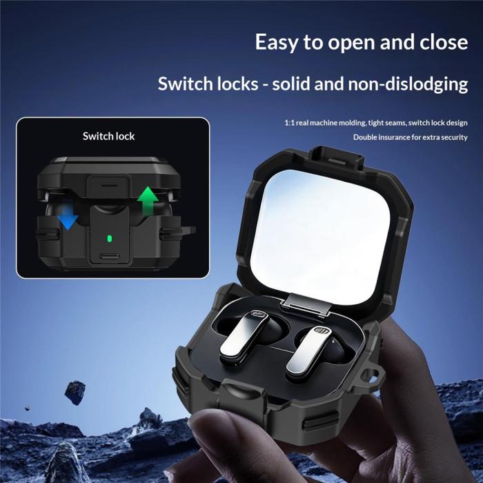 Bild 5,  Samsung Galaxy Buds 4/4 Pro Skal Shockproof Hybrid Svart - Teknikhallen.se