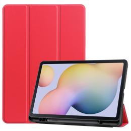  Samsung Galaxy Tab S7 / Tab S8 Fodral Tri-Fold Pennhållare Röd - Teknikhallen.se