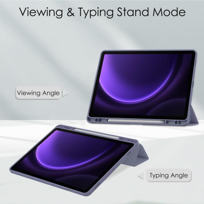 Bild 2,  Galaxy Tab S9 FE Fodral Hybrid Pennhållare Lila - Teknikhallen.se