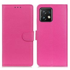  Motorola Edge 40 Pro 5G Fodral Litchi L&auml;der Rosa - Teknikhallen.se