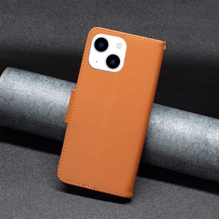 Bild 5,  iPhone 15 Fodral Shark Litchi Läder Brun - Teknikhallen.se