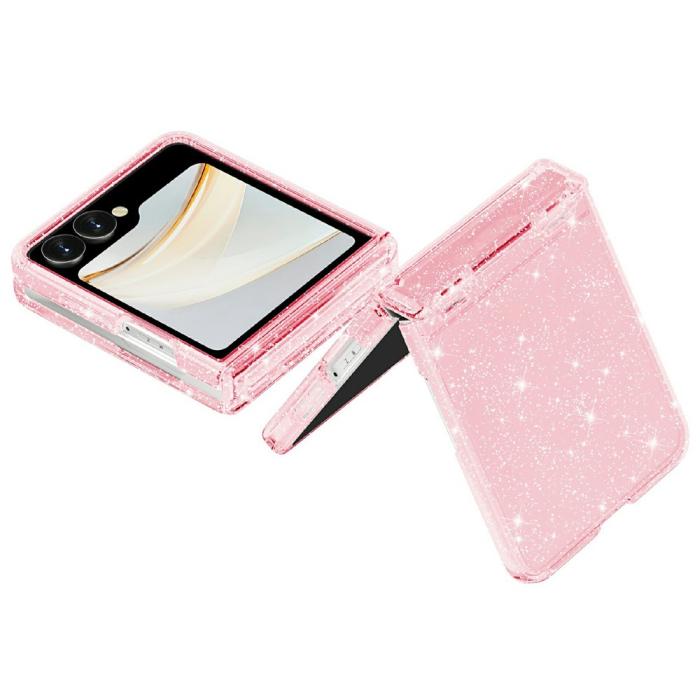 Bild 3,  Samsung Galaxy Z Flip 8 Skal Glitter TPU Rosa - Teknikhallen.se