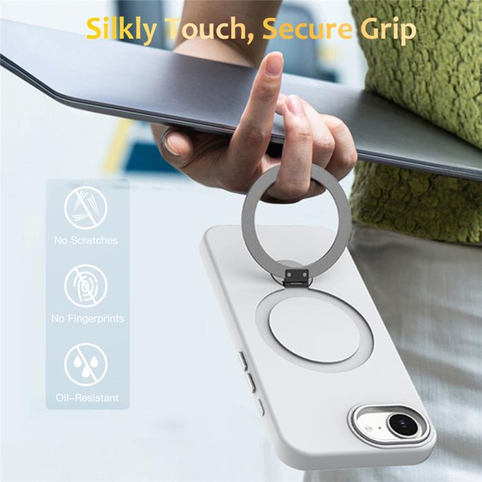 Bild 2,  iPhone 17e / 16e Skal MagSafe Kickstand Hybrid Vit - Teknikhallen.se