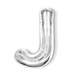  Bokstavsballong J 40 cm Silver - Teknikhallen.se