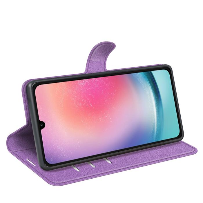 Bild 3,  Samsung Galaxy A16 Fodral Litchi Läder Lila - Teknikhallen.se