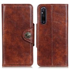 KHAZNEH KHAZNEH Sony Xperia 1 V Fodral Magnetisk M&auml;ssing Brun - Teknikhallen.se