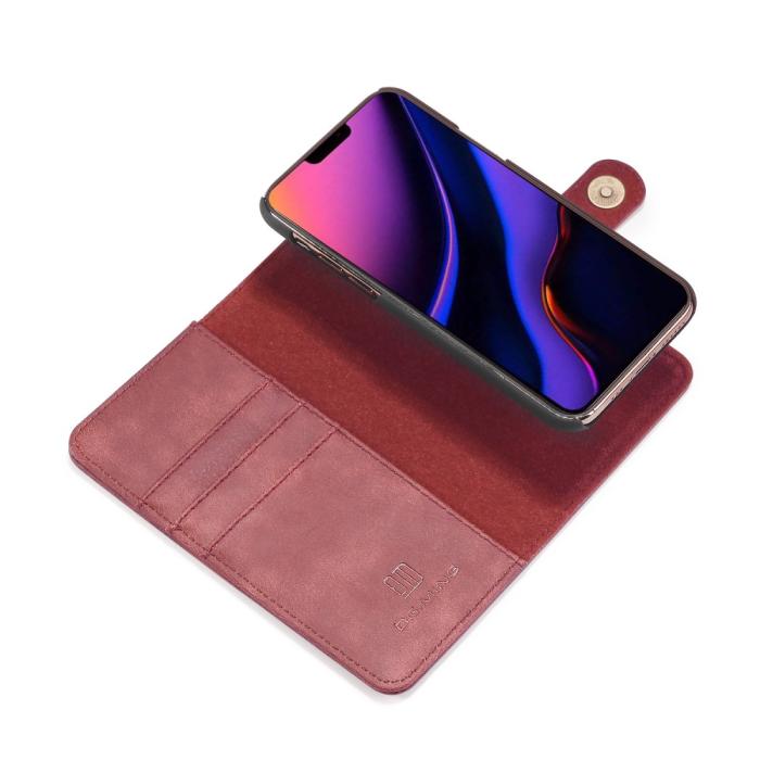 Bild 4, DG.MING iPhone 11 Pro Max - DG.MING Plånboksfodral/Magnet Skal - Vinröd - Teknikhallen.se