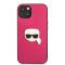 Karl Lagerfeld Karl Lagerfeld iPhone 13 Skal PU Läder Karl Head Rosa - Teknikhallen.se