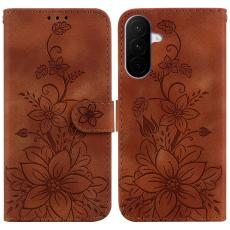 Samsung Galaxy A27 5G Fodral L&auml;der Blommor Brun - Teknikhallen.se