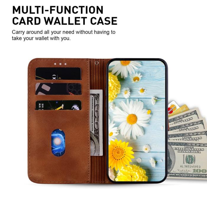Bild 2,  Samsung Galaxy A27 5G Fodral Läder Blommor Brun - Teknikhallen.se